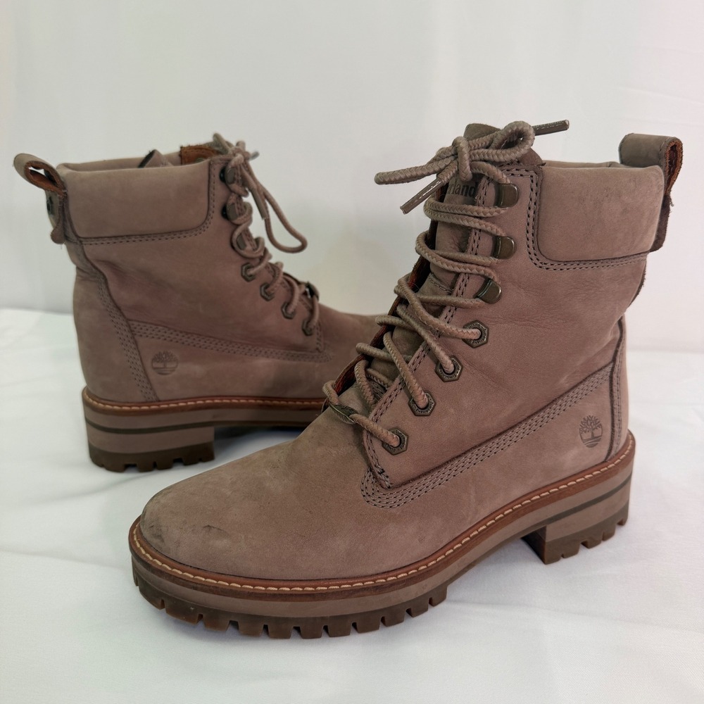 Timberland Courmayeur Valley 6 Inch Boots Taupe Nubuck Leather A1RQX Womens 6